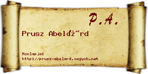 Prusz Abelárd névjegykártya